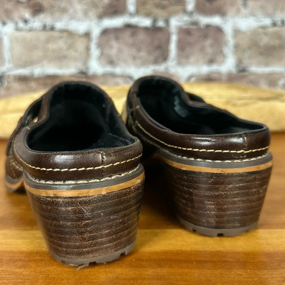 Redwing Brown Leather Mules/ Clogs - Picture 5 of 9